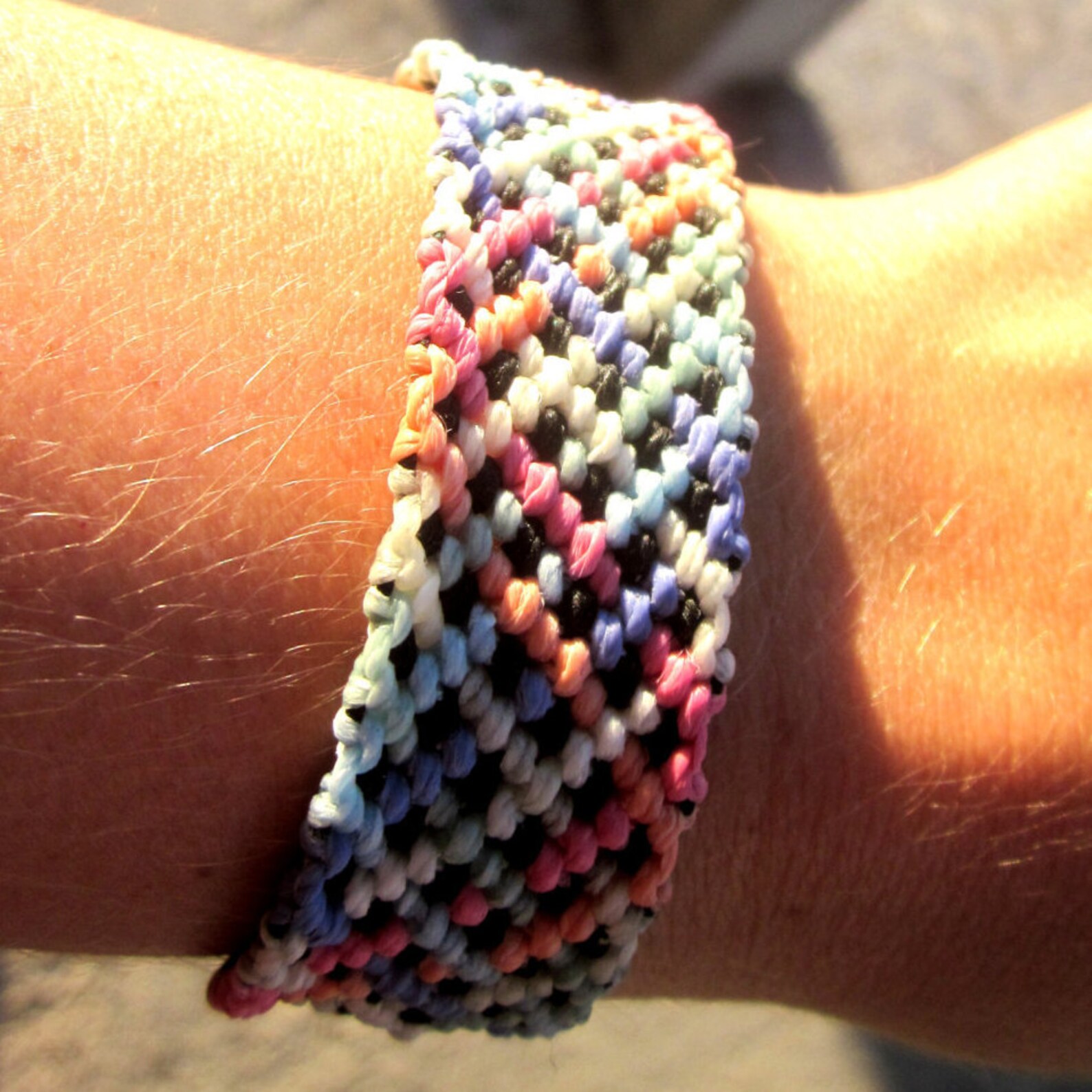 Pastel Rainbow Zig Zag Friendship Bracelet Rainbow Woven Etsy