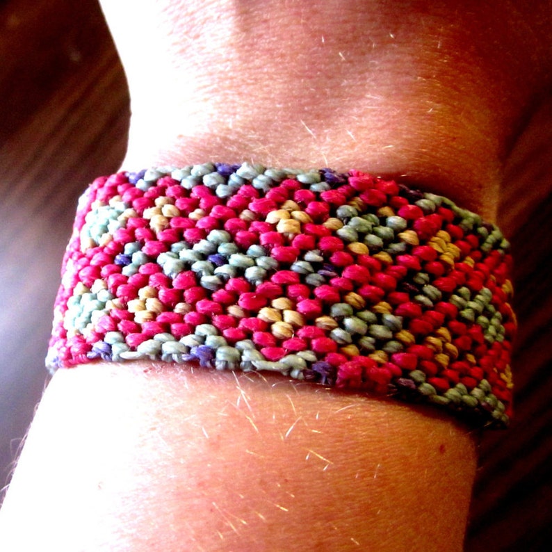 Double Arrowhead Diamond Woven Friendship Bracelet Macrame Etsy