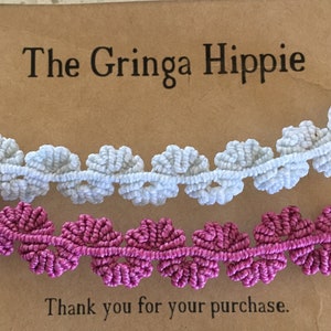Lacy Flower Macrame Friendship Bracelet