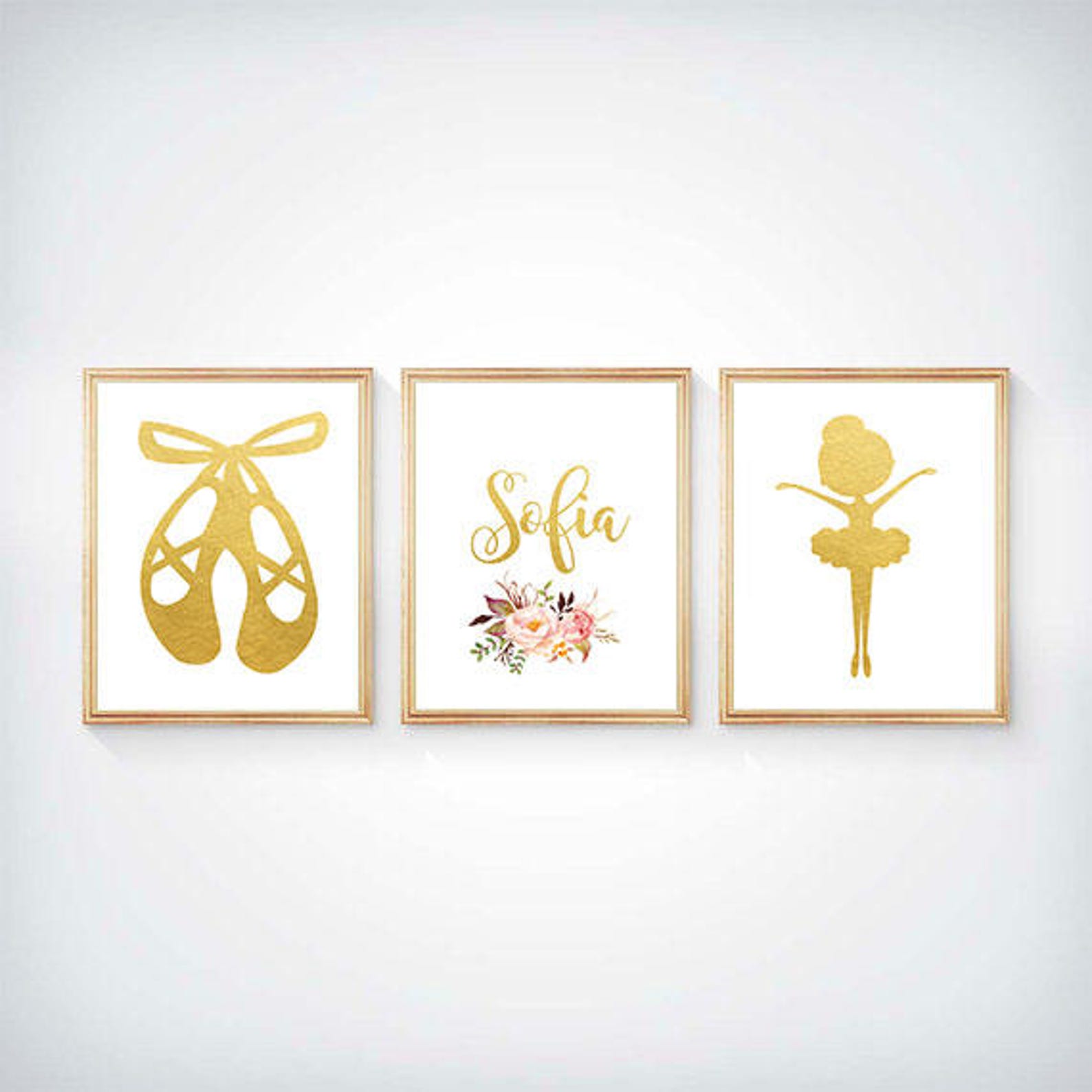 gold ballerina poster ballerina wall art ballerina art girls room ballet print gold ballet nursery ballerina decor ballerina gol