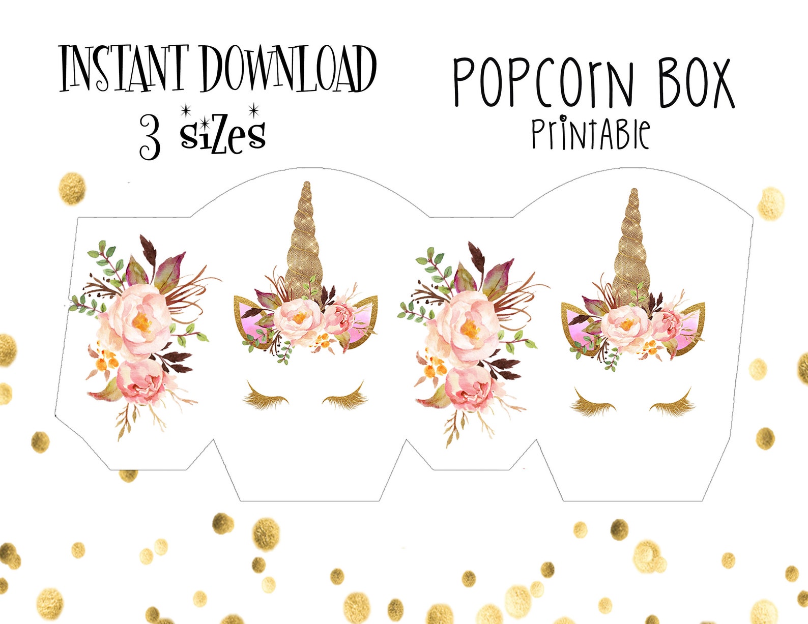 Printable Unicorn Party Favor Boxes Page Two Printable Unicorn Party Favor Boxes Page Two