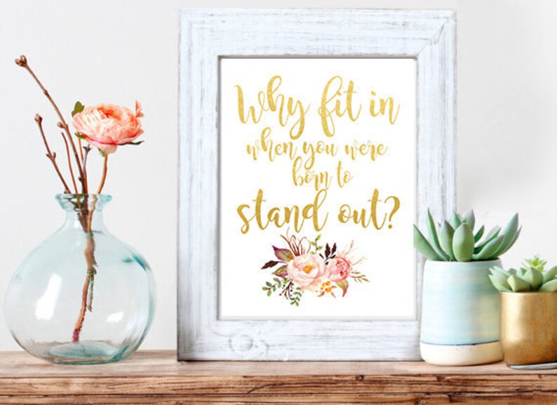 inspirational quote print printable wall art floral peony wall etsy