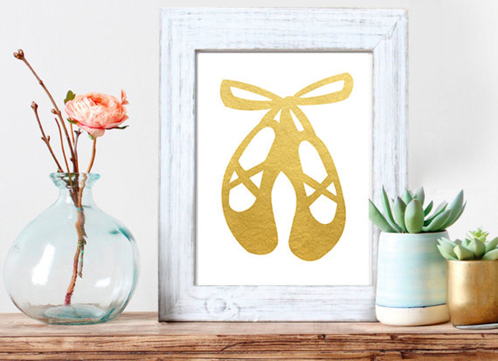 ballet shoes print ballet wall decor gold ballet shoes poster ballerina wall decor ballerina dancer art ballerina decor ballerin