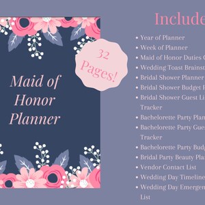 EDITABLE Maid of Honor Planner Booklet