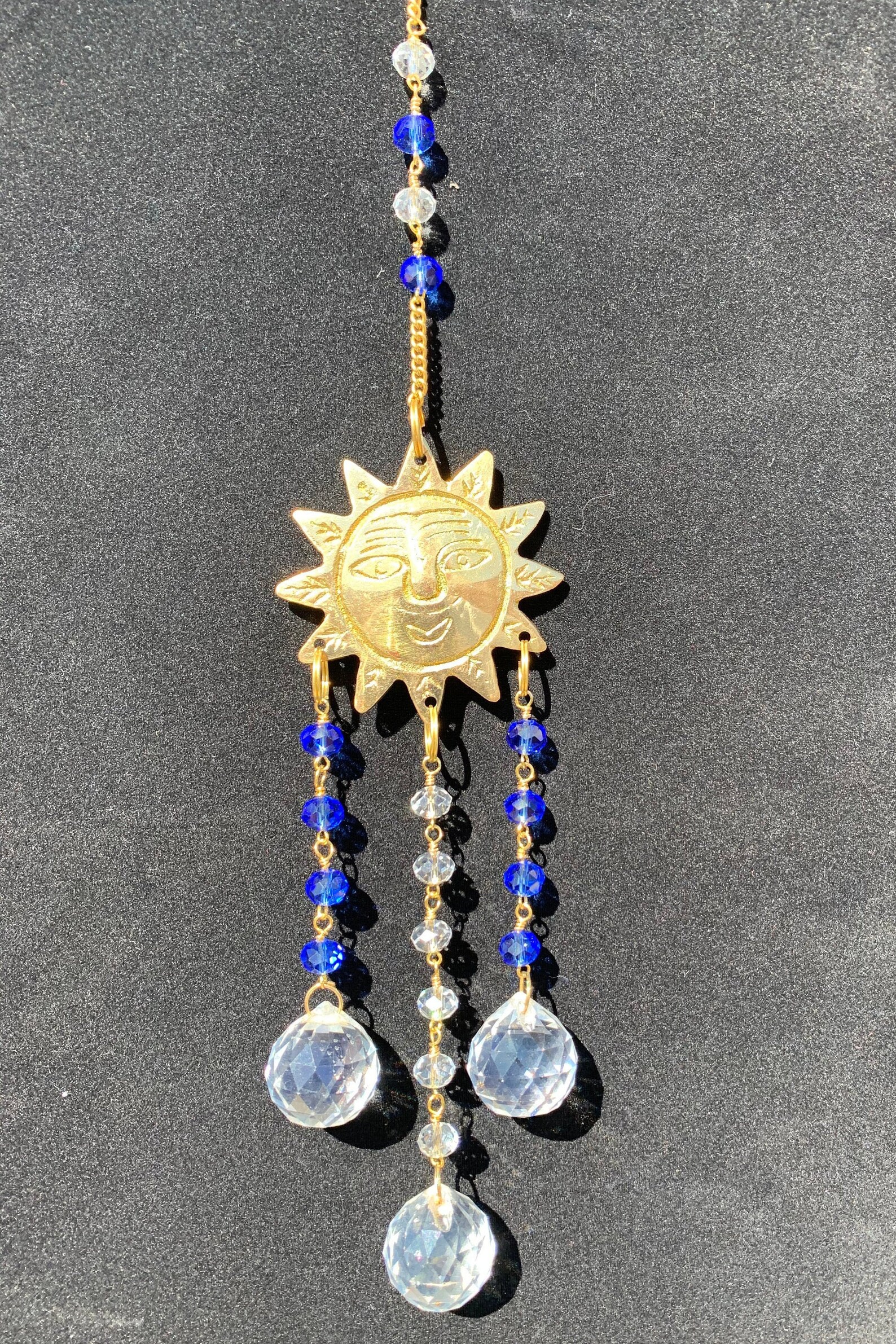 Happy Brass Sun Sun Catcher Etsy