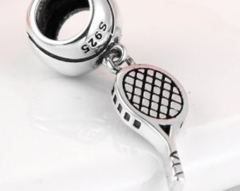 Pandora style tennis charm - ball and racquet for your bracelet or necklace!