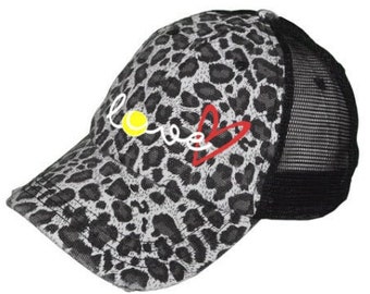 Love Tennis Trucker Hat - NEW Cheetah print!