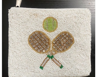 Bedazzled Tennis Seed-Bead Accessory Bag