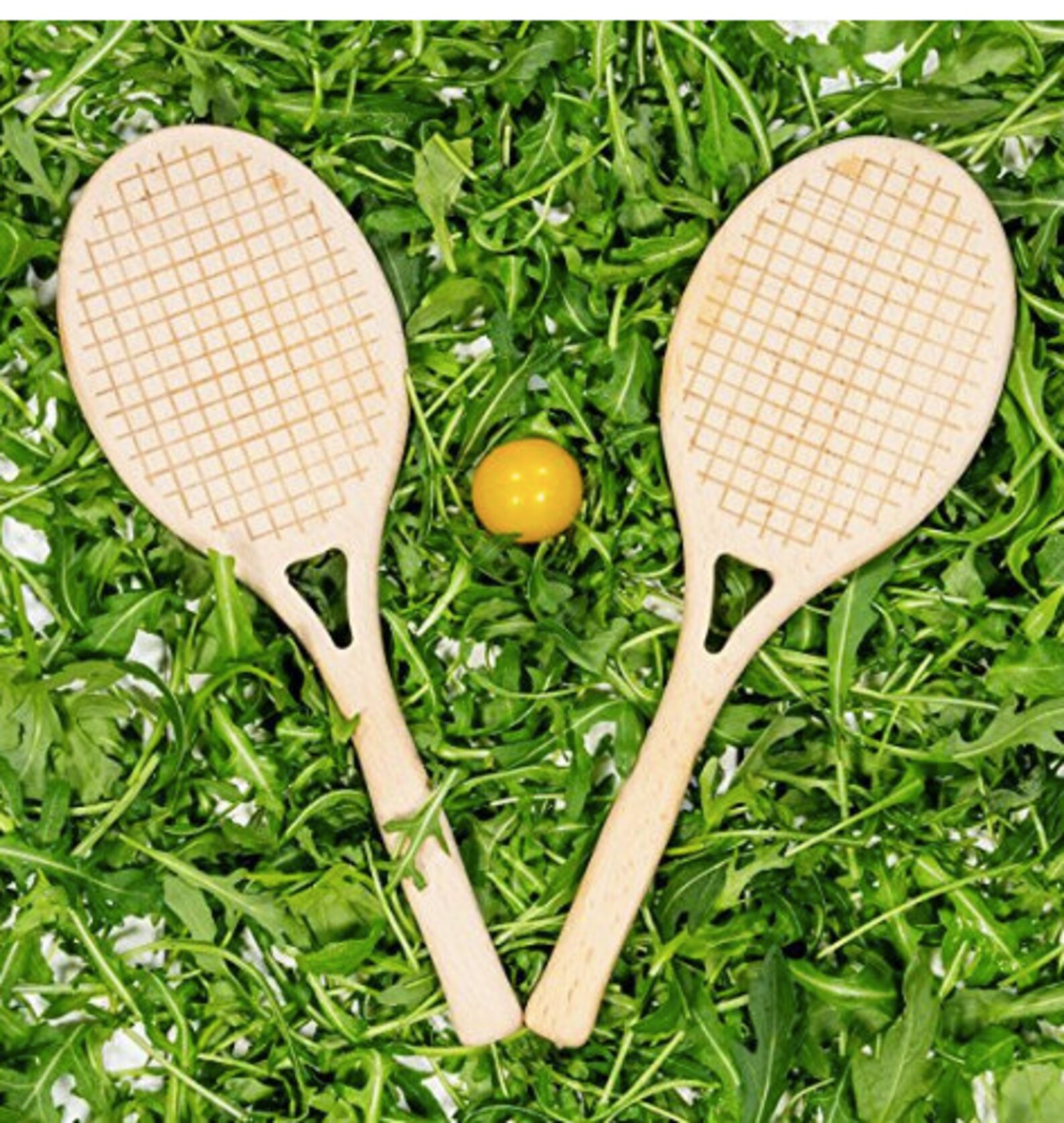 Salad & Pasta Servers wooden tennis racket shaped serving Etsy