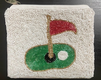 Hole-in-One Golf Seed-Bead Accessory Bag
