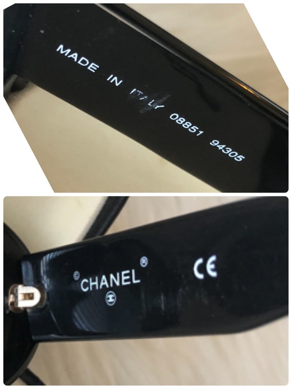 Authentic Chanel Oval/Round Sunglasses/Black Acet… - image 5