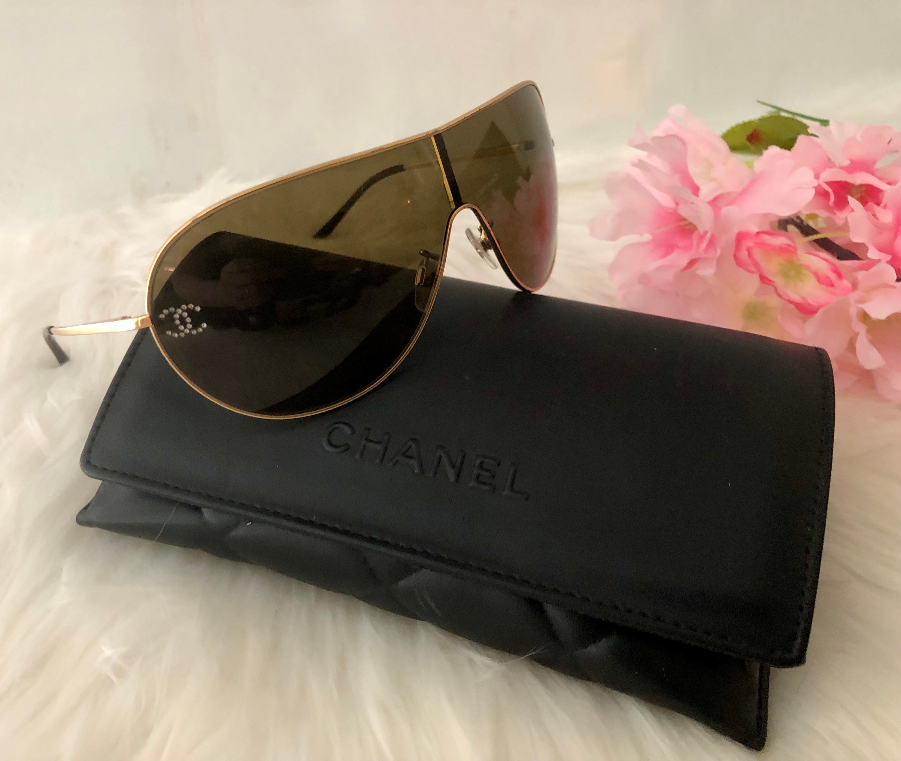 Chanel Logo Sunglasses - 55 For Sale on 1stDibs