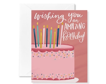 Birthday Card | Amazing Birthday Card | Birthday Cake Card | Birthday Greeting Card | Birthday Cake and Candles | Birthday Greeting Card