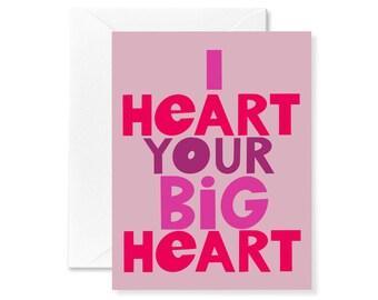 Big Heart | Valentine's Card | Valentine's Day Card for Kids | Card for Kids | Love Card | Valentines Card for BFF | Love Card