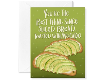 Biglietto di auguri con toast all'avocado / Biglietto di incoraggiamento per il migliore amico