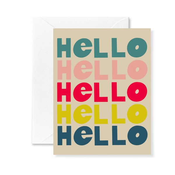 Hello Hello Card | Just Because Card | Card for Best Friend | Encouragement Card | Colorful Card | Just Thinking of You Card | Catching Up