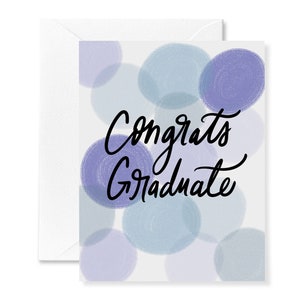 Graduation Card | Grad Blue Dots | Card for Graduation | High School Graduation | College Graduation | Good Luck Card | Greeting Card
