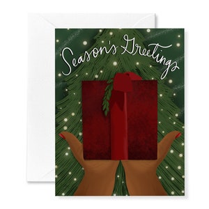 Presents and Pines Card | Holiday Card | Christmas Card | Holiday Box Card Set | African American Greeting Cards | Black Holiday Cards