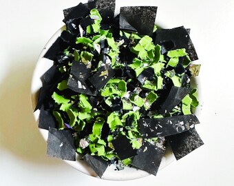 Witch's Brew-confetti | Halloweendecor van zwart, groen en zilverfolie