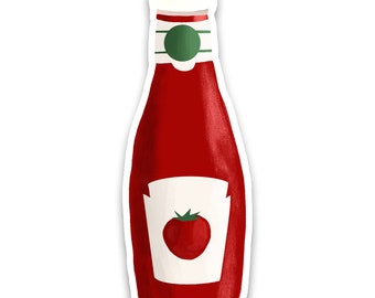 Ketchup Sticker, Ketchup Water Bottle Sticker, Bottle of Ketchup Sticker, Ketchup Gift, Ketchup Bottle Sticker, Waterproof Vinyl Sticker