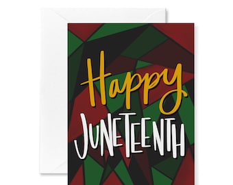 Juneteenth-kaart | Mozaïek Juneteenth | Kaart voor Juneteenth-viering | Afro-Amerikaanse feestdag | BIPOC-kaarten | Wenskaart