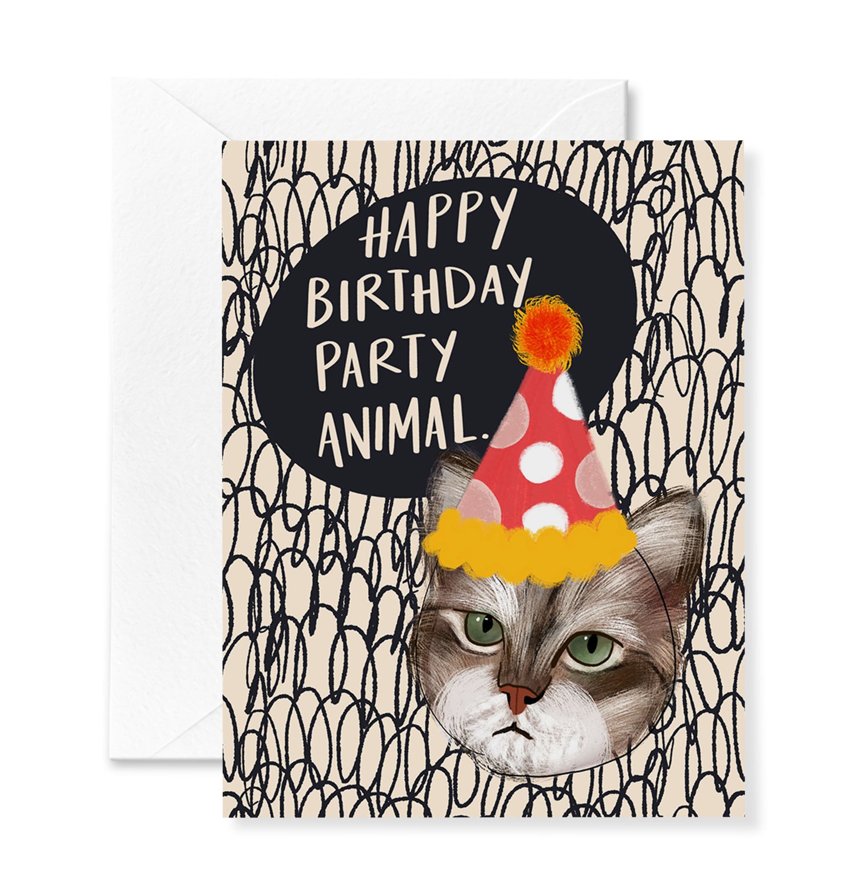 Funny Cat Birthday Card | Sarcastic Party Animal Greeting - Etsy