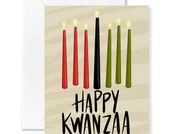 Kwanzaa Candles Card | Holiday Card | Kwanzaa Card | African American Holiday Card | Festive Holiday Greeting Cards | Kwanzaa Celebration