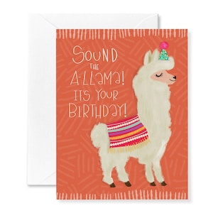 Verjaardagskaart lama | Leuke verjaardagskaart voor kinderen | Verjaardagspret | Cinco De Mayo | Punny-verjaardagskaarten | Lama's | Verjaardagskaart voor iedereen