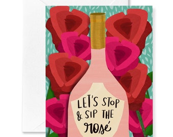 Sip Rosé Card, Cute Card for Friend, best friend card, encouraging friend card, card for friend best friend greeting card, just because card