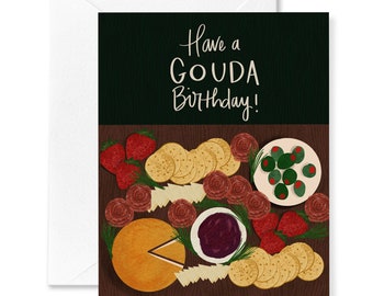 Gouda Birthday Card | Charcuterie Board | Foodie Birthday Card | Birthday Card for Anyone | Adult Birthday Card | Cheese Tray