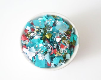 Confetti | Vacay Mix | Party Confetti | Turquoise Coral White Silver and Iridescent Confetti | Party Decor | Spring Confetti