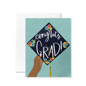 Graduation Card | Floral Grad | Card for Graduation | High School Graduation | College Graduation | Good Luck Card | Greeting Card