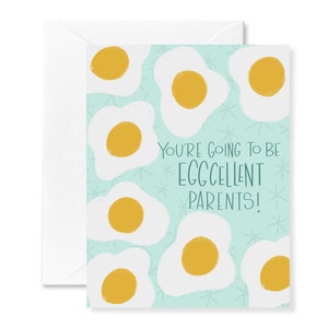 Eggcellent Parents Baby Card | Baby Card | New Baby Congrats Card | Funny Baby Shower Card | Card for New Parents | Foodie Parents |New Baby