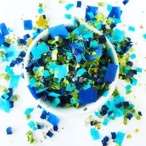 Confetti | Down to Earth Confetti  Mix | Party Confetti | Turquoise Blue Green Confetti | Party Decor | Nature Theme Decorations