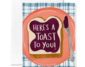 Toast to You Card | Congrats Card | Foodie Card | Breakfast Card | Card with food on it | Funny Congrats Card | Encouragement Card