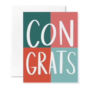 Color Block Congrats Card | Congratulations Card | Colorful Card | Fun Congratulations Card | Card for Best Friend | Greeting Card