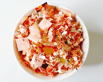 Just Peachy Confetti | peach confetti, peach color theme, summer party, graduation confetti, baby shower confetti, peach, peach and gold