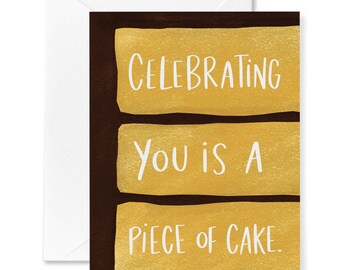 Piece of Cake Birthday Card | Chocolate Cake | Foodie Birthday Card | Birthday Card for Anyone | Desserts | Sweet Birthday Card