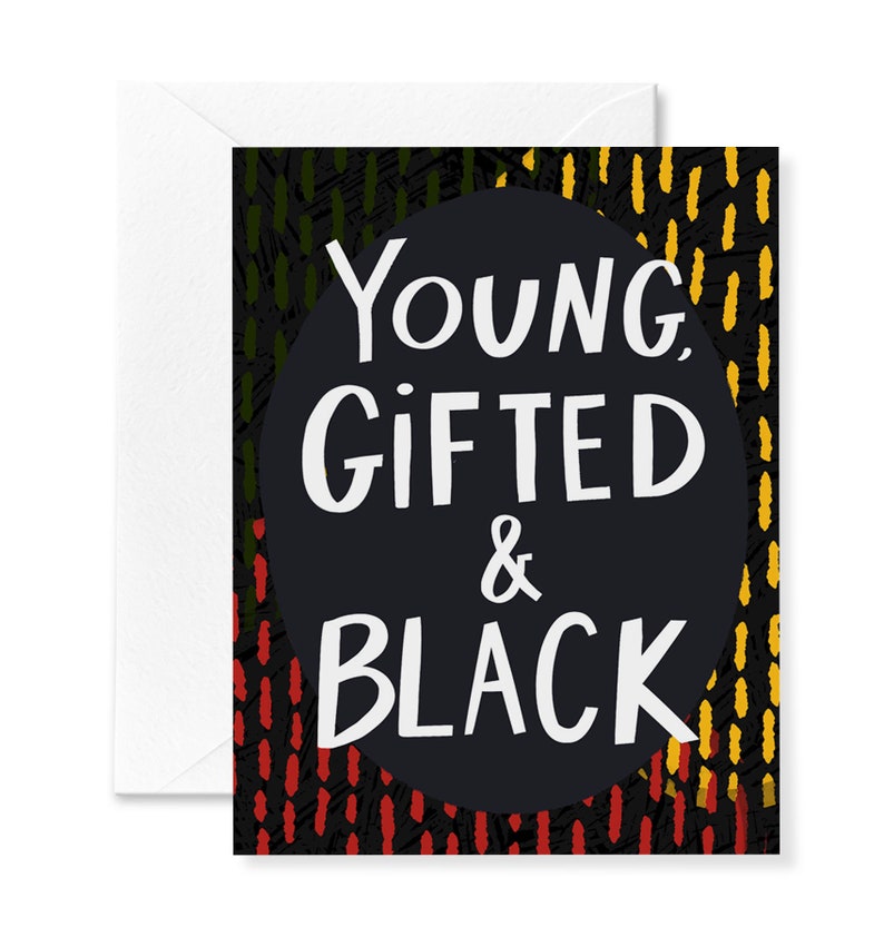 Gifted Lettering Young, Gifted & Black Card | Graduation, Congrats - Etsy