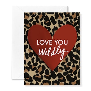 Wild Love-kaart | Valentijnskaart | Liefdeskaart | Liefdeskaart voor beste vrienden | Luipaardprint | Jachtluipaardprint | Wenskaart | Dierenprint