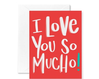 Love Mucho Valentine's Card | Spanish Greeting (A2 Size)