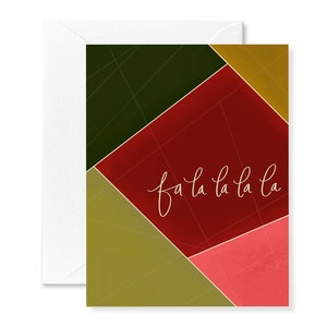 Geometric Holiday Card | Holiday Card | Christmas Card | Fa La La | Festive Holiday Greeting Cards | Holiday Celebration