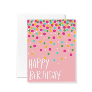 Verjaardagskaart | Verjaardagskaart confetti | Verjaardagskaart voor meisje | Vriendschap | Roze verjaardag | Feestvarken | Kaart voor dochter | Confetti