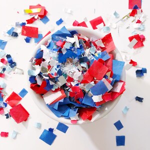 Confettis rouges, blancs et bleus | Présidentielle | Confettis de fête | Soirée d'investiture | Etats-Unis | Amérique | 4 juillet | Fête de l'indépendance