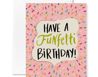 Funfetti Birthday Card | Birthday Cake Card | Foodie Birthday Card | Birthday Card for Anyone | Desserts Sweet Birthday Card | Pink Frosting