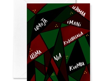 Kwanzaa Principles Card | Holiday Card | Kwanzaa Card | African American Holiday Card | Festive Holiday Greeting Cards | Kwanzaa Celebration