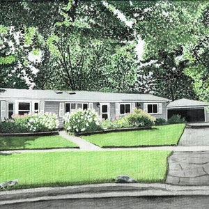 Handpainted Custom Watercolor House Portrait Home Painting 5x7 8x10 From Your Photo