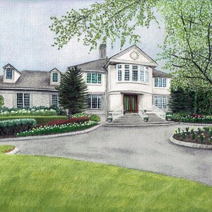 Handpainted Custom Watercolor House Portrait Home Painting 5x7 8x10 From Your Photo