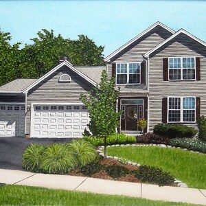 House Portrait Detailed Handpainted Watercolor Home Painting from a Photo 5x7 8x10 11x14