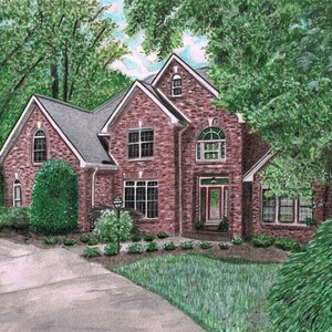 House Portrait Detailed Handpainted Watercolor Home Painting from a Photo 5x7 8x10 11x14